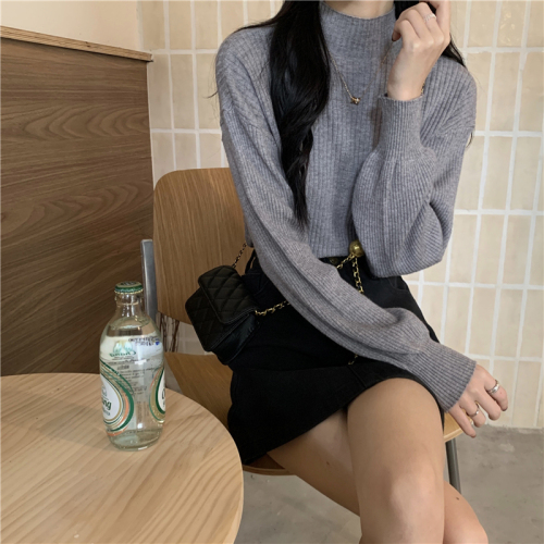 Real shot, real autumn and winter new style inner half turtleneck bottoming shirt, versatile solid color knitted sweater