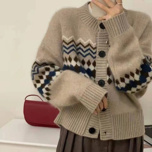 Women's knitted cardigan spring new style women's fashion loose outer wear spring versatile sweater jacket