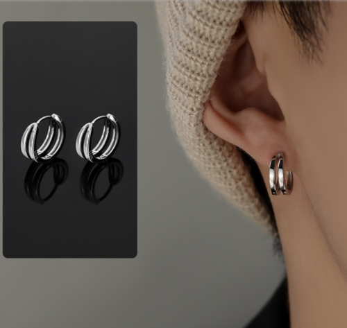 Earrings for men, cool, trendy and personalized men's style, handsome single niche men's earrings, high-end men's earrings earrings