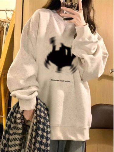 Korean foreign trade new model 260g large fish scale autumn thin sweatshirt for women with back collar M-XXXL