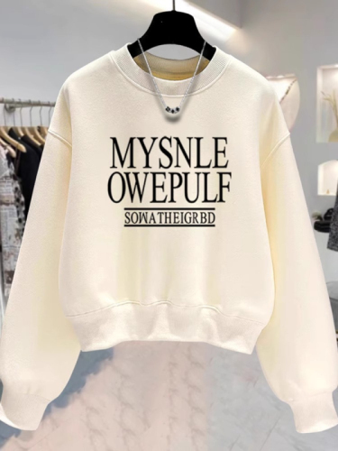 Imitation cotton Chinese cotton composite milk silk 320g silver fox velvet 420g round neck hooded double hood loose sweatshirt