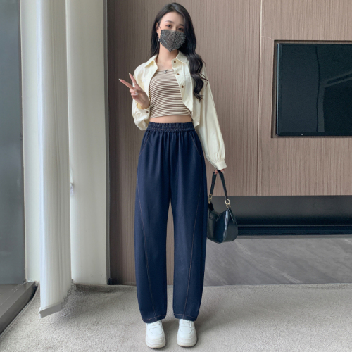 Actual photos of autumn large size wide leg pants, slimming carrot jeans, scimitar pants for fat mm, large size floor mopping banana pants, high waist