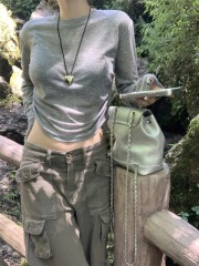 chic pleated slimming sun protection short T-shirt top