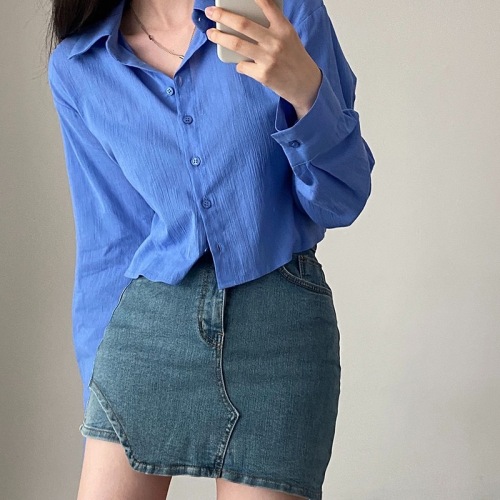 High-quality version of high-end design strappy shirt for women, thin long-sleeved shirt, OL style commuting, versatile, slimming and pure desire