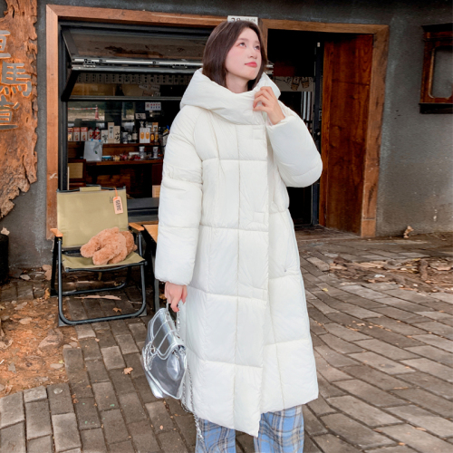 Design sense 2024 new down jacket women's mid-length winter loose Korean style thickened hooded bread jacket