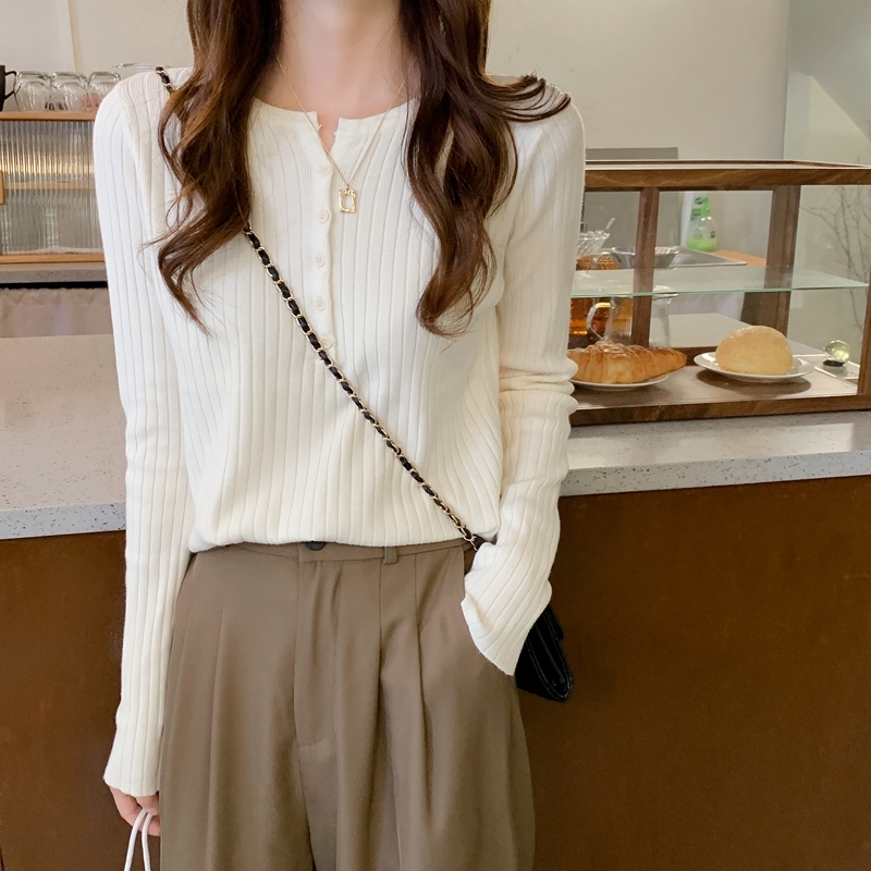 Autumn and winter new style slim-fitting inner knitted sweater bottoming western style versatile sweater top