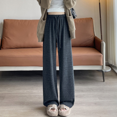 Women's autumn new style of glutinous rice pants, loose and slim, straight-leg casual sports lazy style wide-leg pants