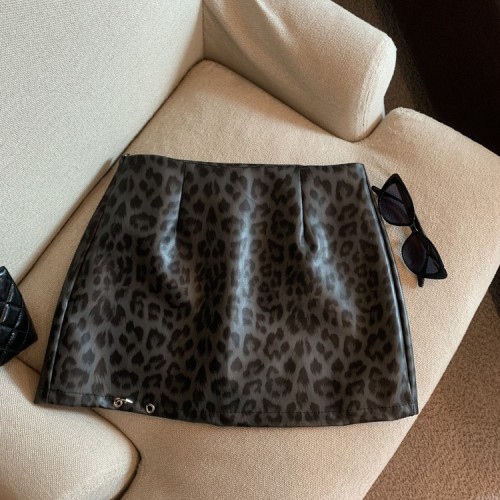 Real shot of summer hottie leopard print skirt