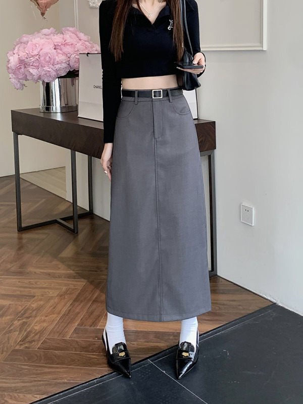New suit skirt for women, high waist hip skirt, petite mid-length A-line skirt