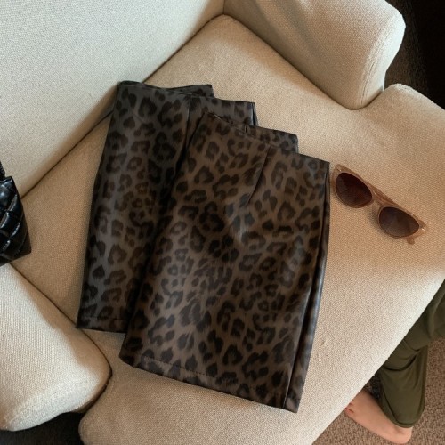 Real shot of summer hottie leopard print skirt