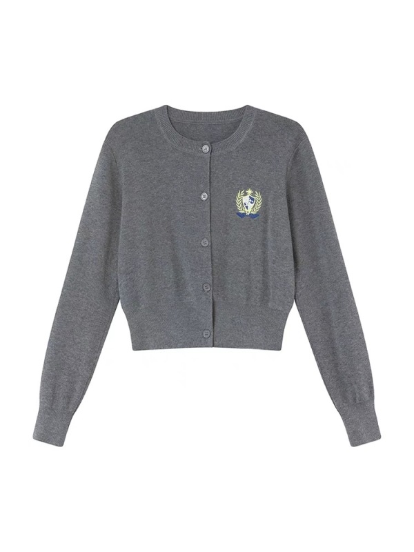 Spring and Autumn New Wool Knitted Cardigan Jacket Women's Round Neck British Style Fashion Casual Loose Slimming Trendy Product Age Reduction