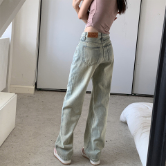 High-waisted wide-leg jeans for women in spring and autumn new style straight-leg loose slimming retro nostalgic floor-length pants