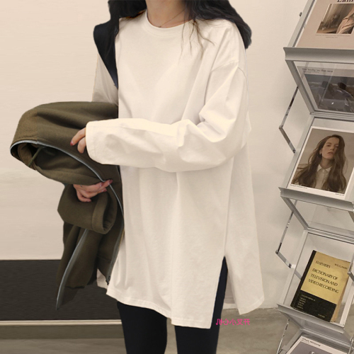 New white bottoming shirt for women in spring, autumn and winter, high-end layering, long-sleeved T-shirt, long top