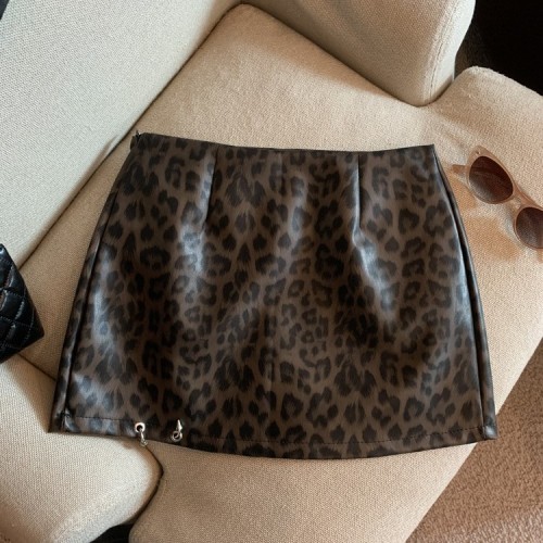 Real shot of summer hottie leopard print skirt