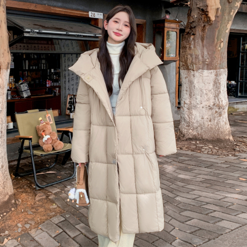 Design sense 2024 new down jacket women's mid-length winter loose Korean style thickened hooded bread jacket