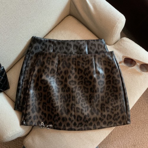 Real shot of summer hottie leopard print skirt