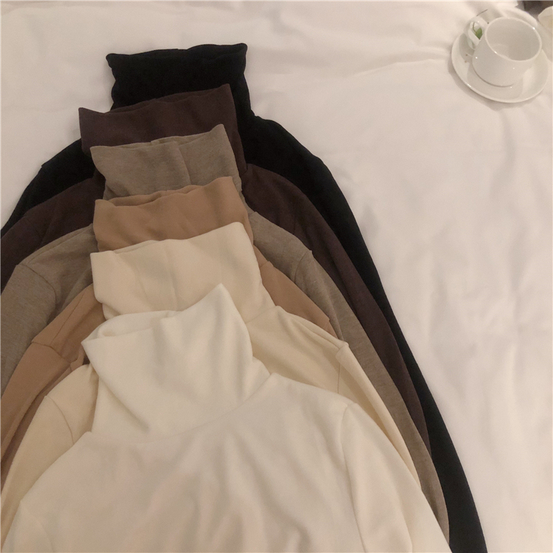 220g German velvet turtleneck bottoming shirt for women in autumn and winter with slim long-sleeved T-shirt trendy