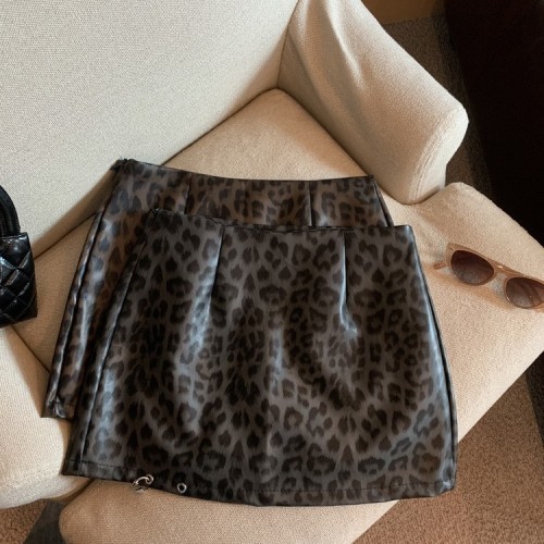 Real shot of summer hottie leopard print skirt