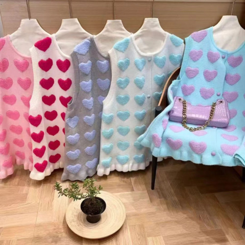 Sweet Love Knitted Vest Loose and Western Style Age-Reducing Sleeveless Top