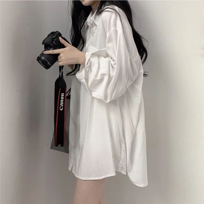 French thin sun protection jacket blue shirt jacket for women spring and autumn new loose shirt long-sleeved top summer