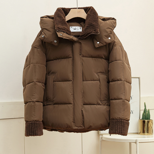 Stand collar down jacket for women winter 2024 new niche college style Korean style high-end light and thin bread jacket trend