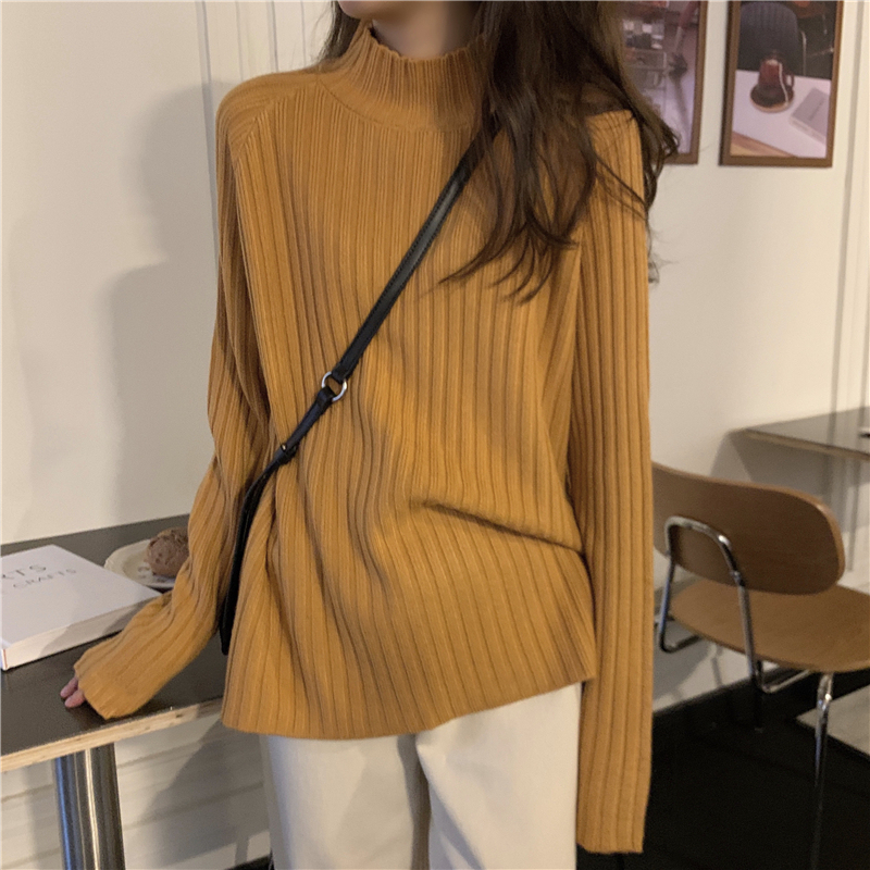 ~Korean style new versatile lazy loose thickened pullover half turtleneck sweater 15 colors