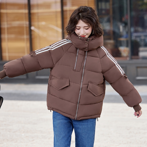 Off-white hooded bread down jacket for women short and small 2024 winter new style high-end and super good-looking coat