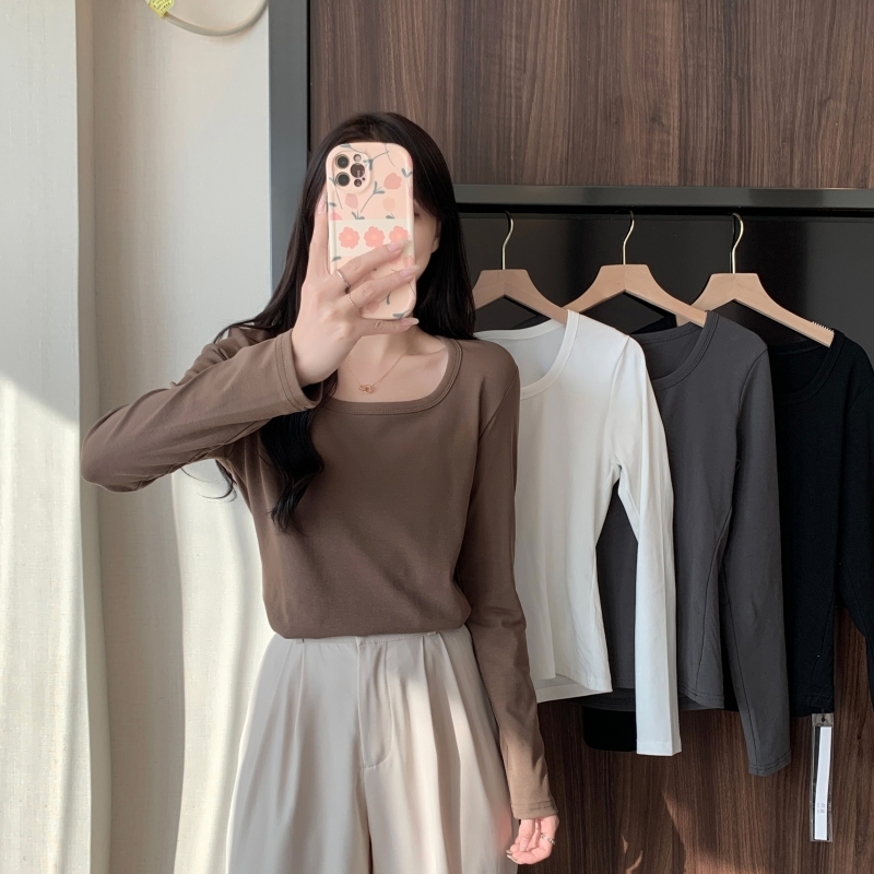 Large size double-sided German velvet brushed warm square collar clavicle high waist short style
