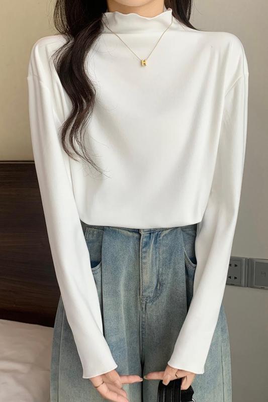 New autumn and winter plus size women's Korean style fat girl German velvet long-sleeved bottoming shirt