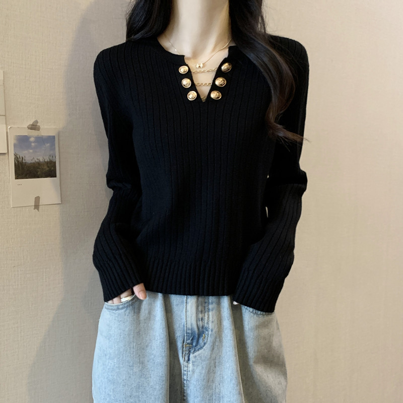 Fat sister plus size women's new autumn and winter sweater design slimming sweater Korean style long-sleeved top
