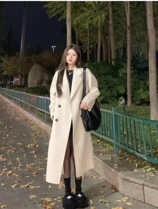 High-end thickened woolen coat for women in autumn and winter new style woolen mid-length coat Korean style