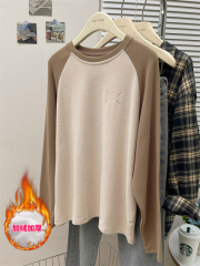 Back collar 300g Australian velvet bottoming shirt for women, autumn and winter velvet thickened long-sleeved T-shirt sweatshirt