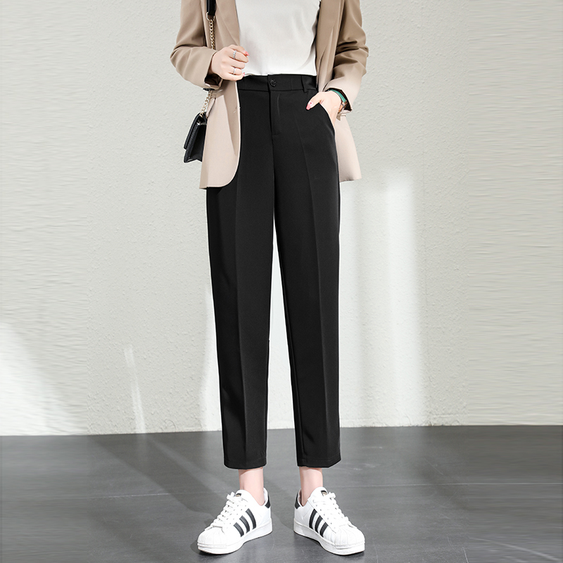 Suit trousers for women summer straight loose spring new style high-waist slim nine-point small casual cigarette pants autumn
