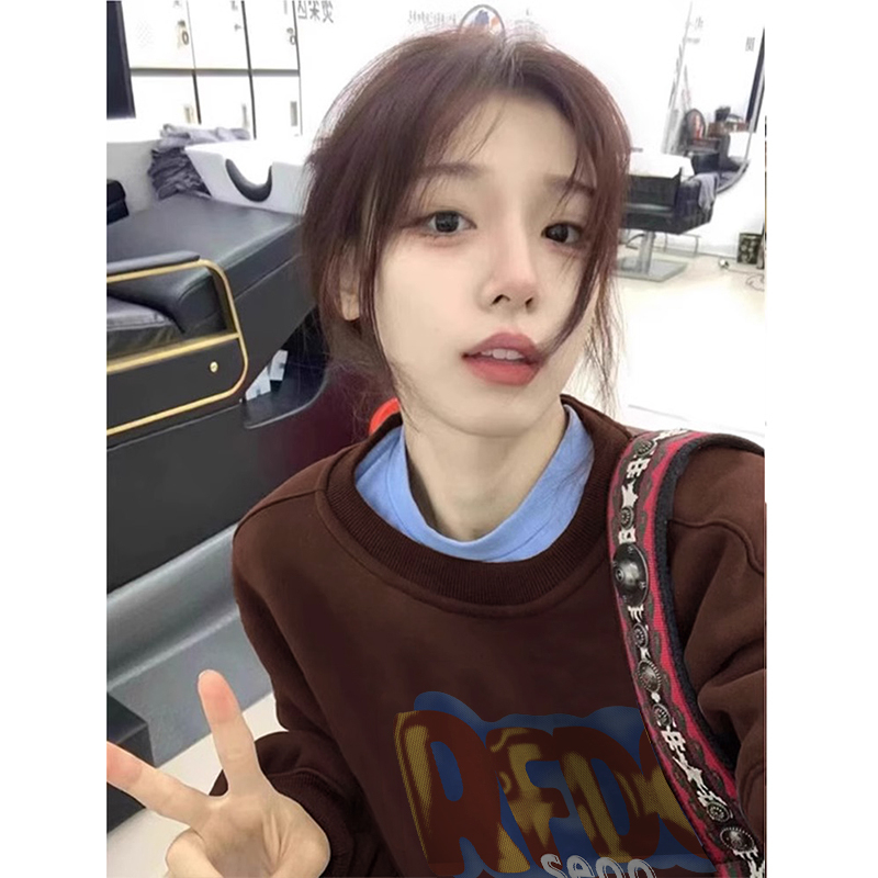 320g Chinese cotton composite milk silk plus velvet Chinese cotton composite silver fox velvet 400g new autumn and winter round neck sweatshirt
