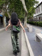 Retro green jeans for women spring and autumn new large size fat mm straight high waist slim loose wide leg floor mopping pants trendy