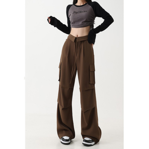 American casual overalls for women 2024 new large size fat mm high waist loose slimming pear-shaped body trousers