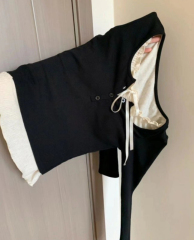 2024 new fake two piece bottoming shirt women's T-shirt