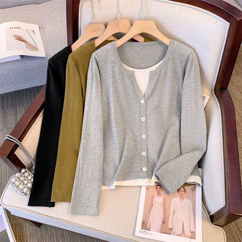 Plus size women's autumn new age-reducing holiday two-piece slimming knitted sweater