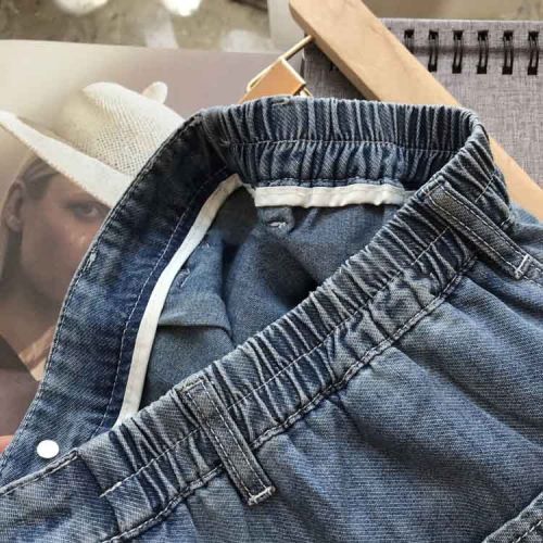 High-waisted denim skirt skirt for women plus size new design elastic waist a-line mid-length skirt