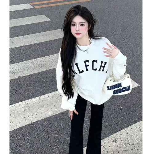 Velvet and thickened 400g composite silver fox velvet autumn and winter sweatshirt for women with bag collar and shoulder straps