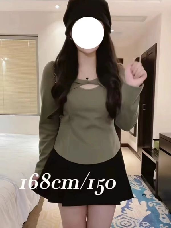 Plus size early autumn new fat mm French new style slim fit giant slim inner layering shirt temperament long-sleeved tops for women