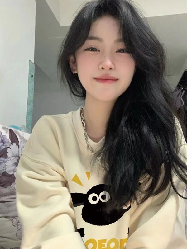 Breast style early autumn artistic raw milk good shoulder sweatshirt petite fashion top women loose niche design sense