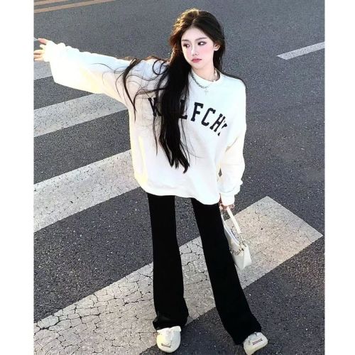 Velvet and thickened 400g composite silver fox velvet autumn and winter sweatshirt for women with bag collar and shoulder straps