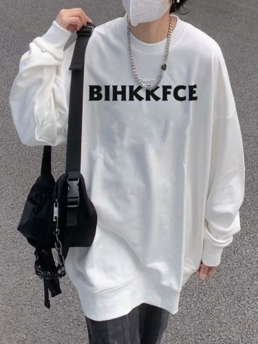 Pure cotton-Huamian Douyin popular thin model 310g/plus velvet 410g autumn and winter sweatshirt women's printed loose large size