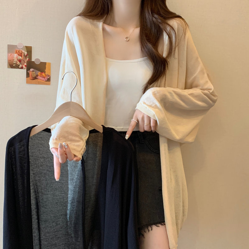 Large size 2024 new knitted outer cardigan, loose version, super texture, versatile sun protection jacket
