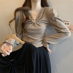 Large size new trendy fashionable slim and chic autumn and winter high-end tops