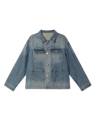 Hello Canon Retro Washed Multi-Pocket Denim Jacket Women's Early Autumn New Design Loose Top