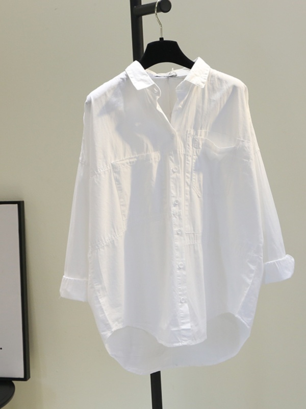 Plus size women's 2024 autumn new style loose and versatile casual shirts for fat mm that cover the flesh and look slimming design shirts