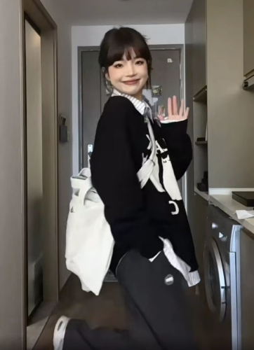 Cat Party Japanese Retro Sweater Women's Outerwear Loose Pullover Lazy Style Bottoming Sweater Top Thick