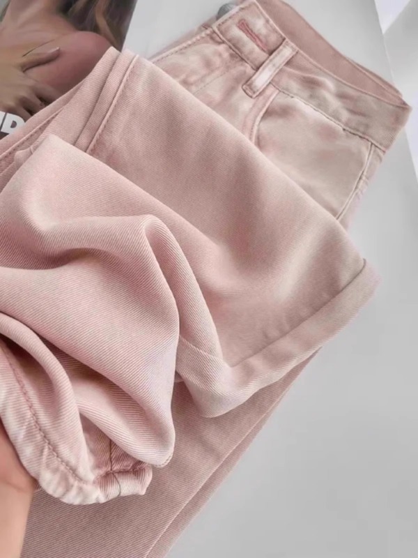2024 New Lyocell Tencel Narrow Wide Leg Jeans Women's High Waist Slim Ice Silk Straight Drape Pants